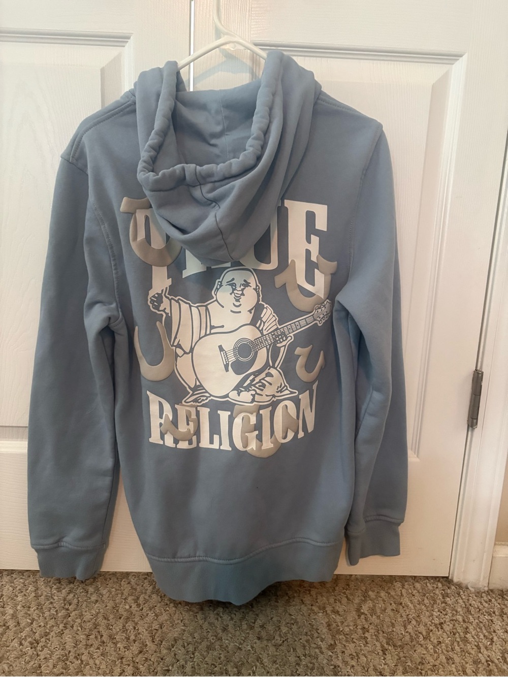 True Religion Blue Pullover Hoodie with White Graphic New w/o Tags Men’s Medium
